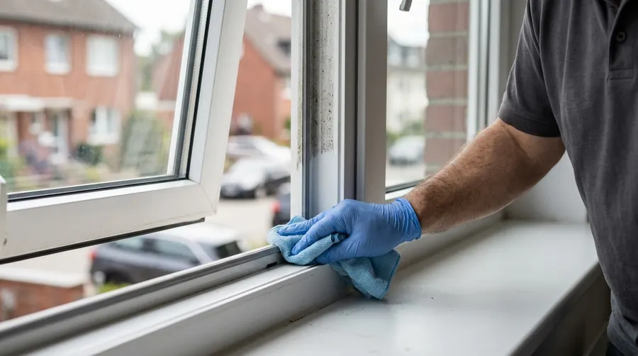 Fensterfalz und Dichtung